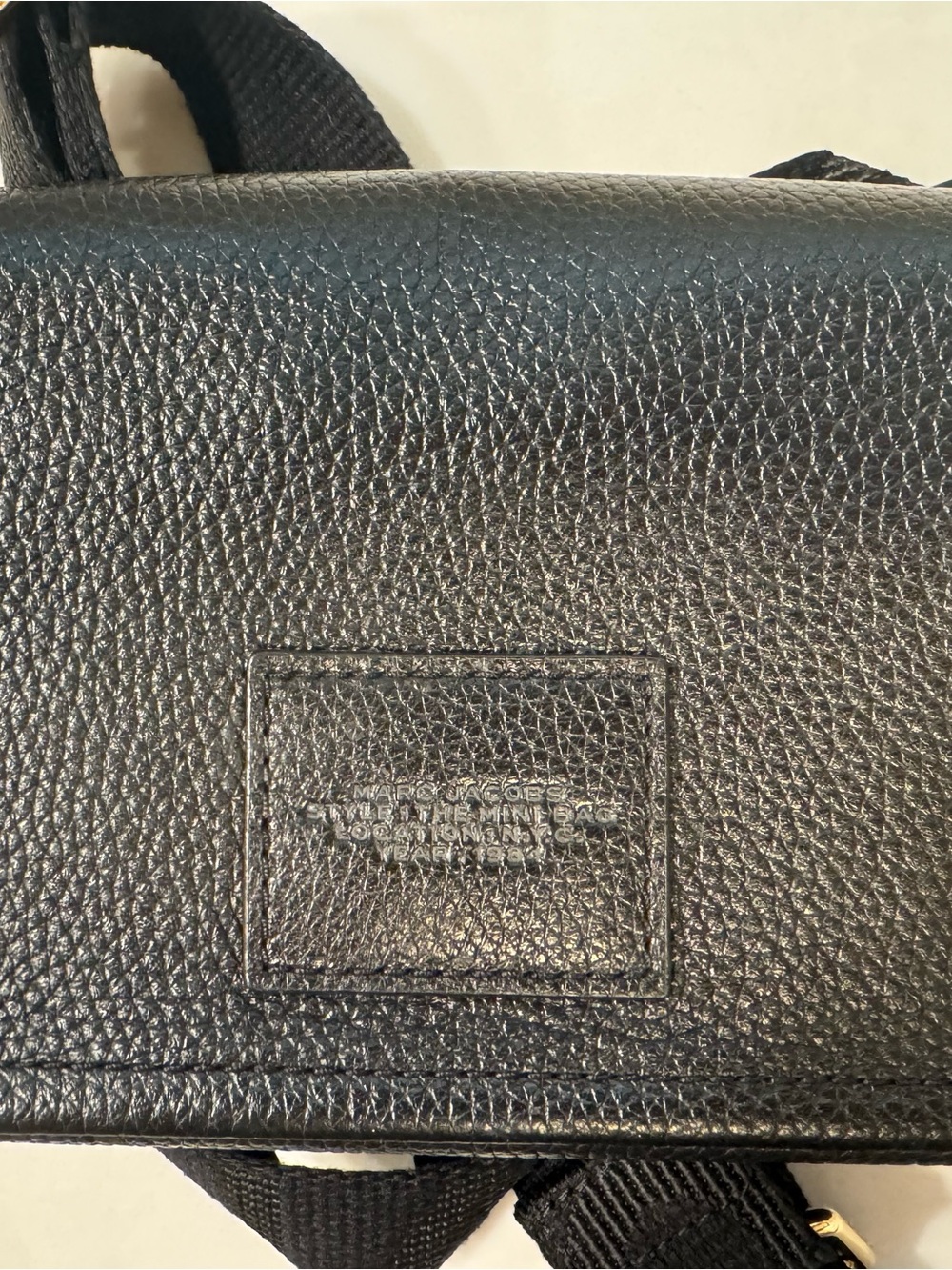 Marc Jacobs Black Pebbled Leather Belt Bag with Embossed 'THE MINI BAG' - Picture 6 of 6